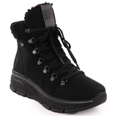 26. Wasserdichte, gefütterte Damen-Trekkingschuhe in Schwarz Rieker 48034-00