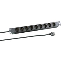 EFB Elektronik EK631DE.1 2 m Steckdosenleiste mit 9 Netzwerksteckdosen für den Innenbereich, Schwarz