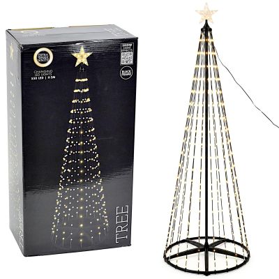 Dekorativer Weihnachtsbaum, 550 LEDs, superwarmweiß, 300 cm, schwarz