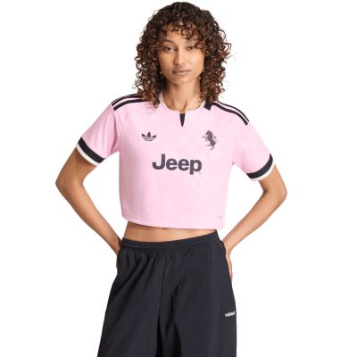 adidas Juventus 26/27 Auswärtstrikot, kurz geschnitten, Damen, Pink/Schwarz, KB8842