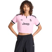 adidas Juventus 26/27 Auswärtstrikot, kurz geschnitten, Damen, Pink/Schwarz, KB8842