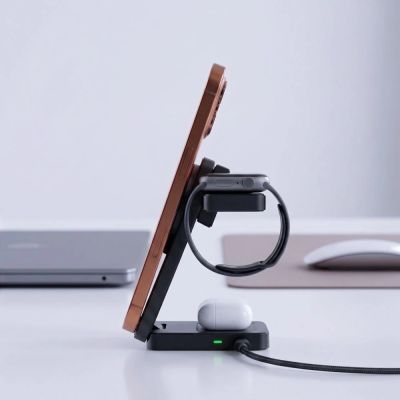 8. Tech-Protect A56 3-in-1 MagSafe Wireless-Ladegerät + USB-C / USB-C-Kabel 100 cm – Schwarz