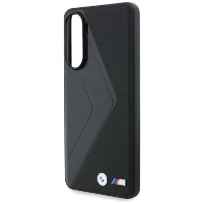 6. BMW Leather Oversized Stripes MagSafe Hülle für Samsung Galaxy S25 Edge - Schwarz