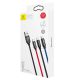7. Baseus Three Primary Colors 3-in-1 USB-A - Micro-USB / Lightning / USB-C 3,5A Kabel 0,3 m - Schwarz