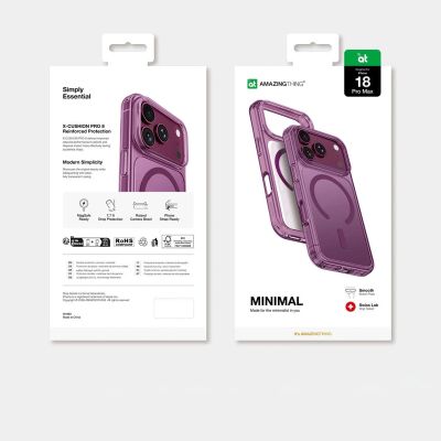 8. AmazingThing Minimal Mag Drop Proof Case 3 Lens für iPhone 18 Pro Max mit Trageschlaufe und MagSafe-Kompatibilität – Lila