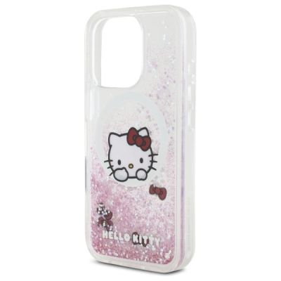 6. Hello Kitty Liquid Glitter Sweet Kitty Bows MagSafe Hülle für iPhone 16 Pro Max – Weiß