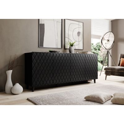 3. ASTI Kommode 200x42x82 schwarz matt