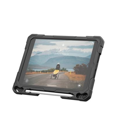 4. UAG Plasma HS Kickstand – Schutzhülle mit Apple Pencil-Halterung, Handauflage und Ständer für iPad 10,9" 10. Generation / 11" (A16) (Eis/Schwarz)