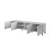 2. ABETO TV-Schrank 200x42x52 weiß/weiß glänzend