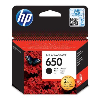 HP Schwarze Tintenpatrone HP 650, HP650=CZ101AE, 360 Seiten, 6,5 ml