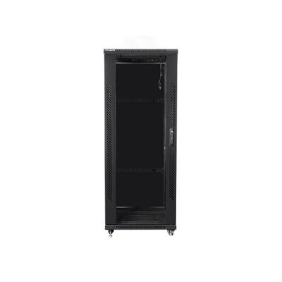 4. Lanberg FF01-6832-12B einteiliger abschließbarer Schrank (32 HE; 19 Zoll / 600 mm / 800 mm; Standgerät; Vollglas; 800 kg; schwarz)
