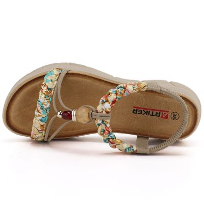 3. Beige Keilsandalen für Damen Artiker 58C0001
