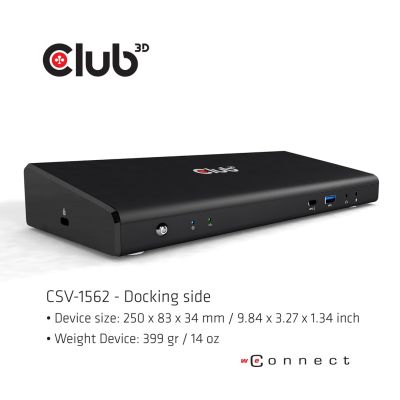 4. CLUB3D CSV-1562 Dockingstation USB 3.2 Gen 1 (3.1 Gen 1) Typ-C Schwarz