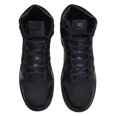 7. Nike SB Dunk High FAUST Herren-Sportschuhe Schwarz Gold - DH7755-001