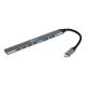 BakkerElkhuizen USB-C Hub 7-in-1 (3A+4C) USB Typ-C 5000 Mbit/s Schwarz, Grau