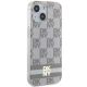 4. DKNY IML Checkered Mono Pattern & Printed Stripes MagSafe-Hülle für iPhone 15 / 14 / 13 – Beige