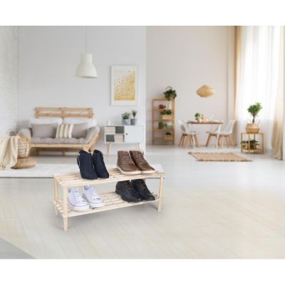 5. ALPINA 2-STUFIGES SCHUHREGAL AUS HOLZ