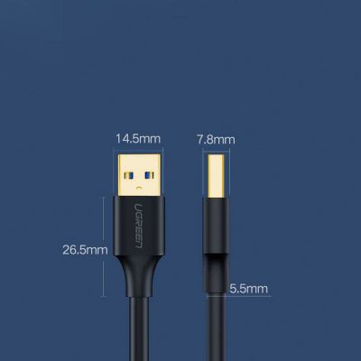 12. Ugreen US128 10371 USB-A 3.0 / USB-A 3.0 5Gb/s Kabel 2m – Schwarz
