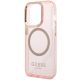 6. Guess GUHMP14XHTCMP iPhone 14 Pro Max 6,7" rosa/rosa Hartschale Gold Outline Translucent MagSafe