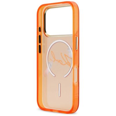 7. Karl Lagerfeld IML Choupettes Karl Script Logo MagSafe Hülle für iPhone 17 Pro Max - Orange