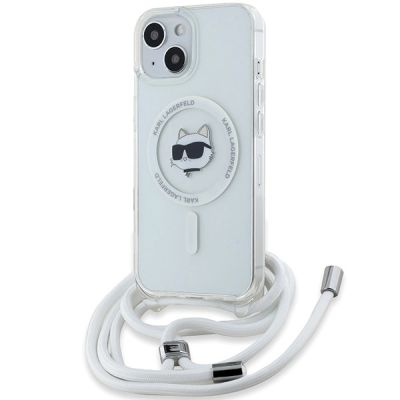 Karl Lagerfeld IML Choupette Head & Cord MagSafe Hülle für iPhone 13 / 14 / 15 – transparent