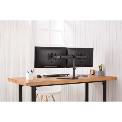 33. DIGITUS DOPPEL-TISCHSTÄNDER 2XLCD MAX. 32" MAX. 2X 8KG NEIGUNGS- UND DREHBAR SCHNELLVERSCHLUSS DA-90401
