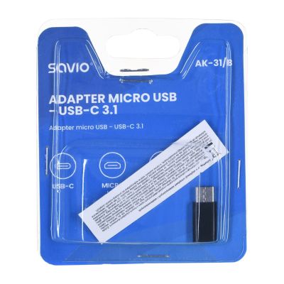 3. SAVIO AK-31/B Adapter (Micro USB F - USB Typ CM; schwarz)