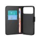 7. Puro Wallet Stand Case für iPhone 17 Pro Max aus Öko-Leder, mit Klappe, Geldbörse und Standfunktion - Schwarz