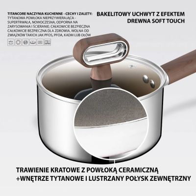 3. Stieltopf mit Deckel TITANCORE 16 cm, 1,4 l MR-1260-16S MAESTRO