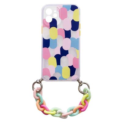 Color Chain Case Gel elastisches Etui mit Kettenanhänger für iPhone 8 Plus / iPhone 7 Plus mehrfarbig