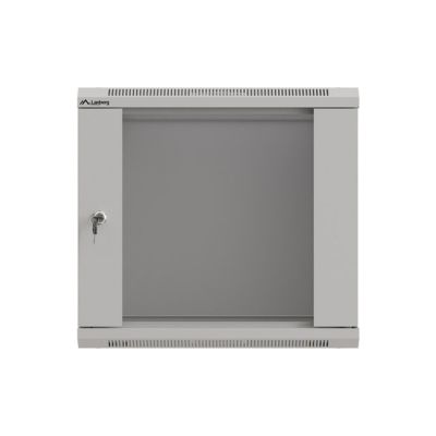 15. Wandmontierter Installationsschrank 19" 9U 540x350 graue Glastür LANBERG (FLAT PACK)
