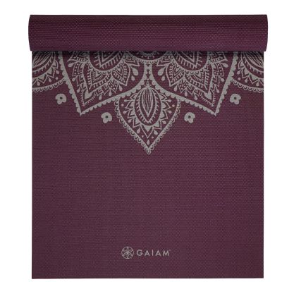 9. Gaiam Yogamatte „Midnight Plum Sundial Flower“, 5 mm, 65734