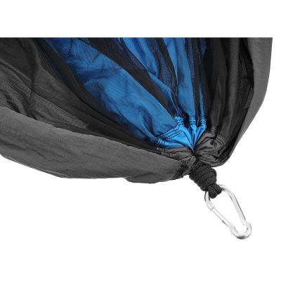 20. Touristen-Hängematte für 2 Personen, 270 x 140 cm, mit Moskitonetz, blau