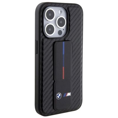 5. BMW Grip Stand Smooth & Carbon Hülle für iPhone 15 Pro – schwarz