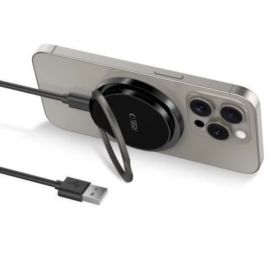 2. Tech-Protect QI15W-A33 induktives Ladegerät mit MagSafe und Ständer mit USB-A/USB-C-Kabel – Schwarz