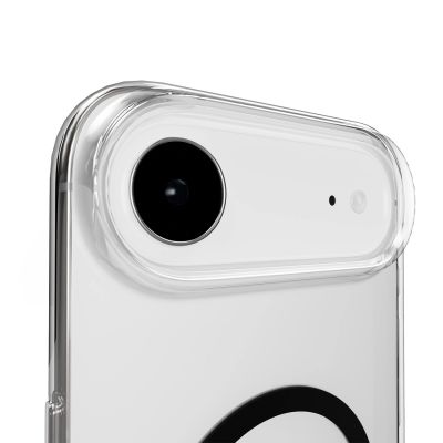 6. Puro Lite Mag TPU+PC Hülle kompatibel mit MagSafe für iPhone 17 Air - Transparent mit schwarzem Ring
