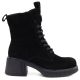 2. Schwarze Damen-Ankle-Boots aus Leder mit Blockabsatz und Plateau, Vinceza 67009