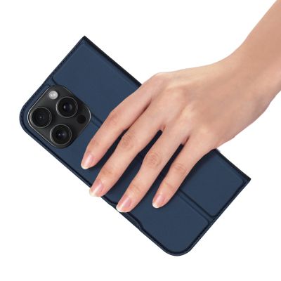 8. Dux Ducis Skin Pro Hülle für iPhone 16 Pro Max mit Klappe und Kartenfach – Blau