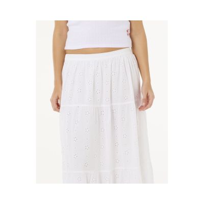 RIP CURL Oasis Broderie Maxirock Damen Weiß