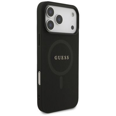 4. Guess Saffiano Classic Logo MagSafe Case für iPhone 17 Pro Max - Schwarz