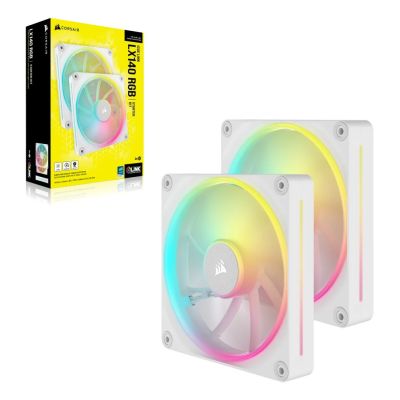 2. Corsair CO-9051032-WW Computer-Kühlsystem Computergehäuselüfter 14 cm Weiß 2 Stück.