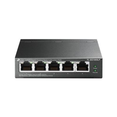 4. TP-Link TL-SG1005LP Netzwerkkarte, unmanaged Gigabit Ethernet (10/100/1000) mit PoE-Unterstützung, Schwarz