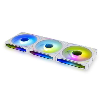3. Lian Li UNI FAN SL-INF 120 ARGB Reverse Blade Lüfter, 3er-Pack mit Controller – 120 mm, Weiß