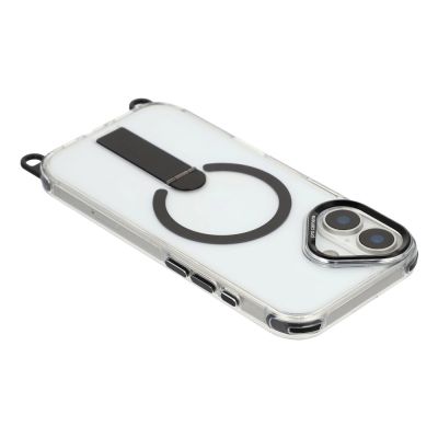 6. iPhone 17 Hülle mit Ständer, kurzem (30 cm) und langem (120 cm) Tragegurt, kompatibel mit MagSafe – Schwarz