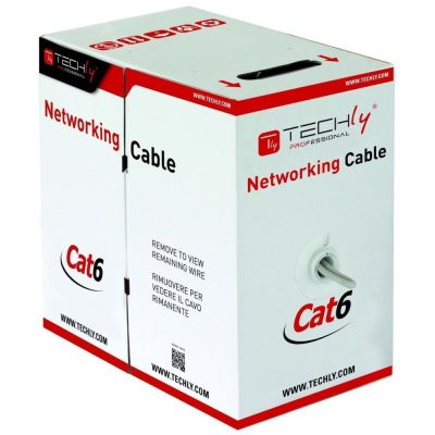 2. TECHLY VERDREHTES PAIR U/UTP CAT6-KABEL 305M CCA GRAU ITP6-CCA-305-GY