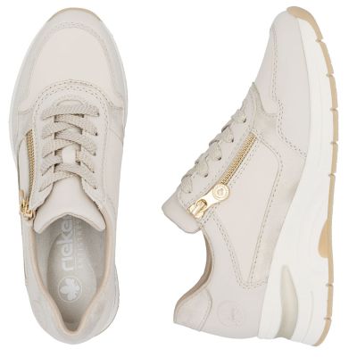 3. Beige Leder-Keilsneaker für Damen Rieker N9301-60