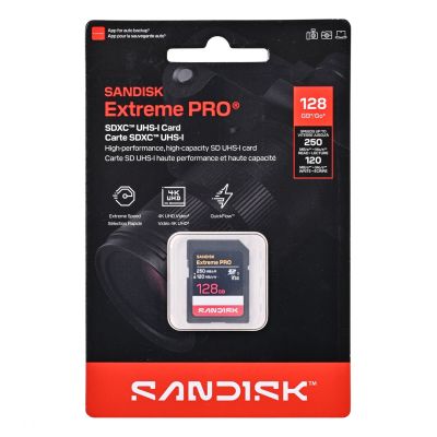 2. Sandisk Extreme Pro SD UHS-I 128GB SD 250MB/s(R) / 120MB/s(W)