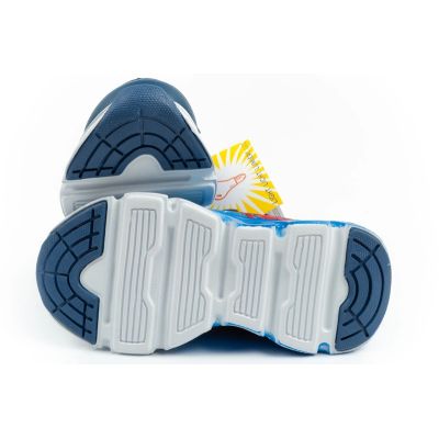 9. Leomil Kinder-Sportschuhe Spiderman-Sneaker, leicht, mit Klettverschluss, blaue LED-Beleuchtung