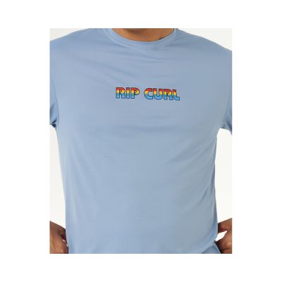 5. Herren Lycra RIP CURL Icons Of Surflite UPF Kurzarmhemd blau