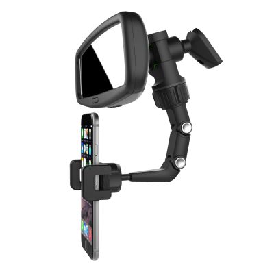3. Verstellbarer Auto-Rückspiegelhalter für Smartphone schwarz